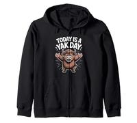 Today Is A Yak Day Funny Cartoon Animal Mountain Ox Tibet Zip Hoodie