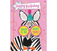 Today is All About You! Wild & Fun! Hand-Finished Birthday Greeting Card HCB001