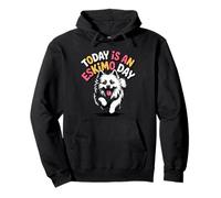 Today is an Eskimo day Cartoon Pet Dog Breed American Eskimo Pullover Hoodie