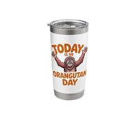 Today is an Orangutan Day Cute Funny Cartoon Primate Ape Stainless Steel Insulated Tumbler