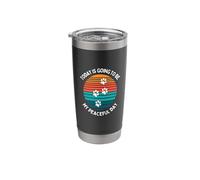 Today is Going to Be My Peaceful Day Retro Sunset Paw Stainless Steel Insulated Tumbler