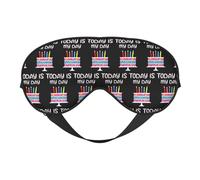 Today is My Day Birthday Cake Eye Mask Sleep Mask Light BlockBlindfold Night Eyes Cover Soft Pressure-Free Eyeshade with Elastic Strap for Home Travel Office Nap Yoga