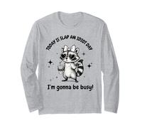 Today is Slap an Idiot Day Gift Funny Raccoon Humor Long Sleeve T-Shirt