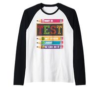 Today is Test Day Don't Stress You can do It Pencil Design Raglan Baseball Tee