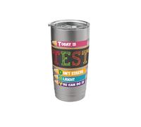 Today is Test Day Don't Stress You can do It Pencil Design Stainless Steel Insulated Tumbler