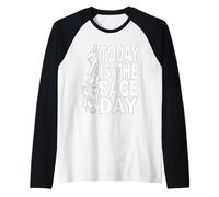 TODAY IS THE RACE DAY motorsports fans racing drivers race Raglan Baseball Tee