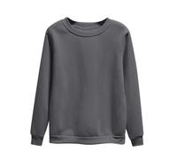 Today of Friday HUIFUAO Fleece Lined Sweatshirts for Women Uk Plus Size Womens Pullover Oversized Winter Thermal Jumpers Women Long Sleeve Basic Tops Dresses For Women Uk Clearance Dark Grey