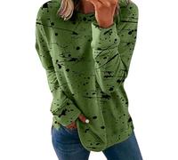 Today on Clearance Sweatshirts for Women UK clearance Women Sweatshirts Trendy Printting Long Sleeve Coat Shirts Woman's Round Neck Blouse Today Deals of The Day Clearance (Green, XXXL)
