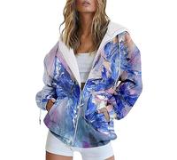 Today on Clearance Sweatshirts for Women UK Plus Size Spring And Autumn Fashion Hooded Sweatshirt Long Sleeve Pocket Zipper Sport Coat Lightning Deals of The Day Prime (Y, XXXL)