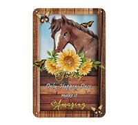 Today Only Happens Once Make It Amazing Metal Sign Retro Chic Sunflower Horse Metal Tin Sign Wildlife Animal 12x8in Rust-Proof Funny Metal Plaque Sign for Mancave She Shed Restaurant Garage