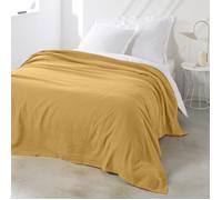 Today Plaids Jete de Lit 220/240 Gaze de coton TODAY Essential Ocre in Yellow 220x240 cm