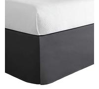 Today’s Home Classic Tailored Bed Skirt Dust Ruffle, Cotton Blend Design, 14" Drop Length, Full, Grey