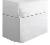 Today’s Home Cotton Blend Bed Skirt Dust Ruffle Classic Tailored Styling 14" Drop King, White