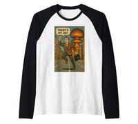 Today’s My Day - 1950s Comic Businessman with Atomic Blast Raglan Baseball Tee