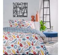 TODAY Sunchin Cotton Double Duvet Cover Set with Various Designs - Multi-Coloured - 220 x 240 cm
