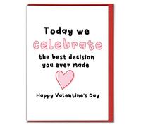 Today We Celebrate Funny Valentine Card for Him Her Boyfriend Girlfriend Husband Wife Anniversary Love Pink Heart Design V305