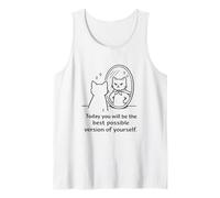 Today You Will Be Your Best Self: Motivational Cat Design Tank Top