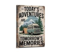 TODAY'S ADVENTURESARES ARE TOMORROW'S MEMORIES Posters Aesthetic Wall Art Decorative Painting Poster Decor Vintage Canvas for Living Room Bed Room 16x24inch(40x60cm) Frame-style