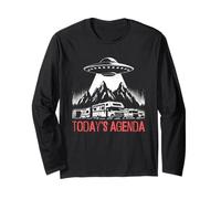 Today's Agenda Camping Abduction - Funny UFO Alien Lover Long Sleeve T-Shirt