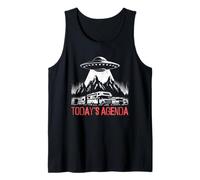 Today's Agenda Camping Abduction - Funny UFO Alien Lover Tank Top