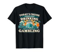 Today's Cruise Forecast Drinking with A Chance of Gambling Value Graphic T-Shirt, Men, Black, L