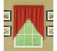 Today's Curtain CA2003K Orleans 38" Swag Pair Tambour Scallop Edge Curtain, Brick Red, 60" W x 38" L