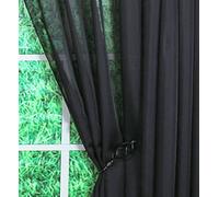 Today's Curtain Emelia Original Voile Panel 45", Black, 60" W x 45" L