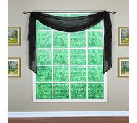 Today's Curtain Emelia Original Voile Scarf 144", Black, 45" W x 144" L