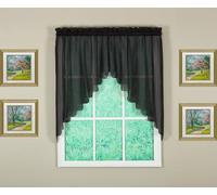 Today's Curtain Emelia Original Voile Swag Pair 38", Black, 60" W x 38" L