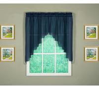 Today's Curtain Emelia Original Voile Swag Pair 38", Navy, 60" W x 38" L