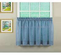 Today's Curtain Emelia Original Voile Tier Pair 36", Wedge Blue, 60" W x 36" L
