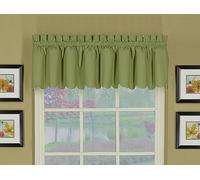 Today's Curtain Orleans 12" Valance Tambour Scallop Edge Curtain, Sage, Polyester Cotton, 60" x 12"