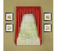Today's Curtain Orleans 63" Swagger Pair Tambour Scallop Edge Curtain, Brick Red, 80" W x L (Pack of 1)