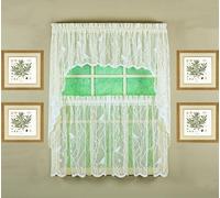 Today's Curtain, Songbird Semi-Sheer Lace Tier 24", Ivory, 56" W x 24" L