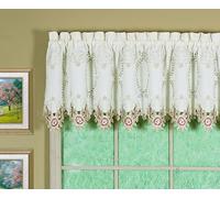 Today's Curtain Tailored Valance, Polyester, Ecru/Rose, 70" W x 18" L (Pack of 1)