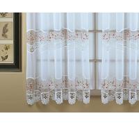 Today's Curtain, Vintage Macramé Organza Panel 63", White/Rose, 58" W x 63" L