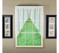 Today's Curtain, Willow Faux Linen Print Swag 38", Ecru, 56" W x 38" L