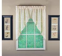 Today's Curtain, Willow Faux Linen Print Swag 38", Ivory, 56" W x 38" L