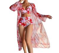 Todays Deals 3 Piece Bikini Set Women Ladies High Waisted Bikini Sets Womens Strapless Bikini Sets Underwire Bikini Neck Beach Tops for Women UK Warehouse Clearance Bargains Sale