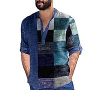 Today's Deals 5XL Linen Shirts Men Christmas Polo Shirts for Men UK Red White Striped Shirt Mens Extra Long Tee Shirts Mens T Shirt Grandad Collar Warehouse Clearance Bargains Sale