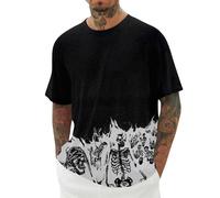 Today's Deals Fashion Men's Tshirts Men's Halloween Print 3D Printed Fashion Short Sleeved T Shirts Mens T Shirts T for Men UK Plus Size Clothes Hot Pink