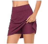 Today's Deals Ladies Elasticated Waist Skirts Lightweight Skirt Skort Performance Sport Women's Running Tennis for Active Skirt Elastic Party Skirts for Women Smart Women UK Red