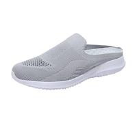 Today's Deals,Lightning Deals,Orthopedic Trainers for Women,Backless Slip on Shoes,Wide Fit Mules,Comfortable Plantar Fasciitis Orthotic Sneakers,Casual Round,Items Under 1 Pound Grey