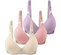 today's deals of the day 3 Pack Bras for Women Soft Wireless Solid Color Underwear Adjustable Breathable Non Wired Support Bras Seamless Comfortable my orders placed recently by me Purple3 XL