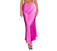 Today's Deals of The Day Maxi Skirts for Women UK Summer Spring Summer Skirts Satin Skirt High Waisted Maxi Party Wedding A Line Long Evening for Women Scottish Fancy Dress Hot Pink