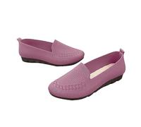Today's Deals of The Day Slip On Trainers Women Wide Fit Wedge Trainers Breathable Solid Color Mesh Orthopedic Sneakers Low Top Arch Support Walking Shoes Lightweight Non-Slip Running Shoes Purple
