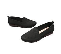 Today's Deals of The Day Slip On Trainers Women Wide Fit Wedge Trainers Breathable Solid Color Mesh Orthopedic Sneakers Low Top Arch Support Walking Shoes Lightweight Non-Slip Running Shoes Black