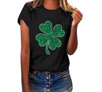 Today's Deals of The Day Volleyball Sleeves Patrick Day Clothes Saint Patricks Day Clothes Blouse Shirt Ladies T-Shirt Ladies Tshirts Multipack Size 18 Amazon Warehouse Clearance UK Pallets Black
