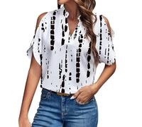 Todays Deals Off Shoulder White Top Flowery Tops Women UK Womens Cold Shoulder Evening Tops Dressy Longline Tops Womens Black Blouses Size 16 Ladies Summer Tops Size 18 Clearance Bargains