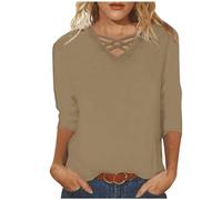 Today'S Deals Summer Tops for Women UK V Neck Short Sleeve Blouses Trendy Stripe Solid Color Plain Cotton Shirts Dressy Casual Loose Tees Fashion Oversized Tunic Blouse for Ladie Clearance Bargains